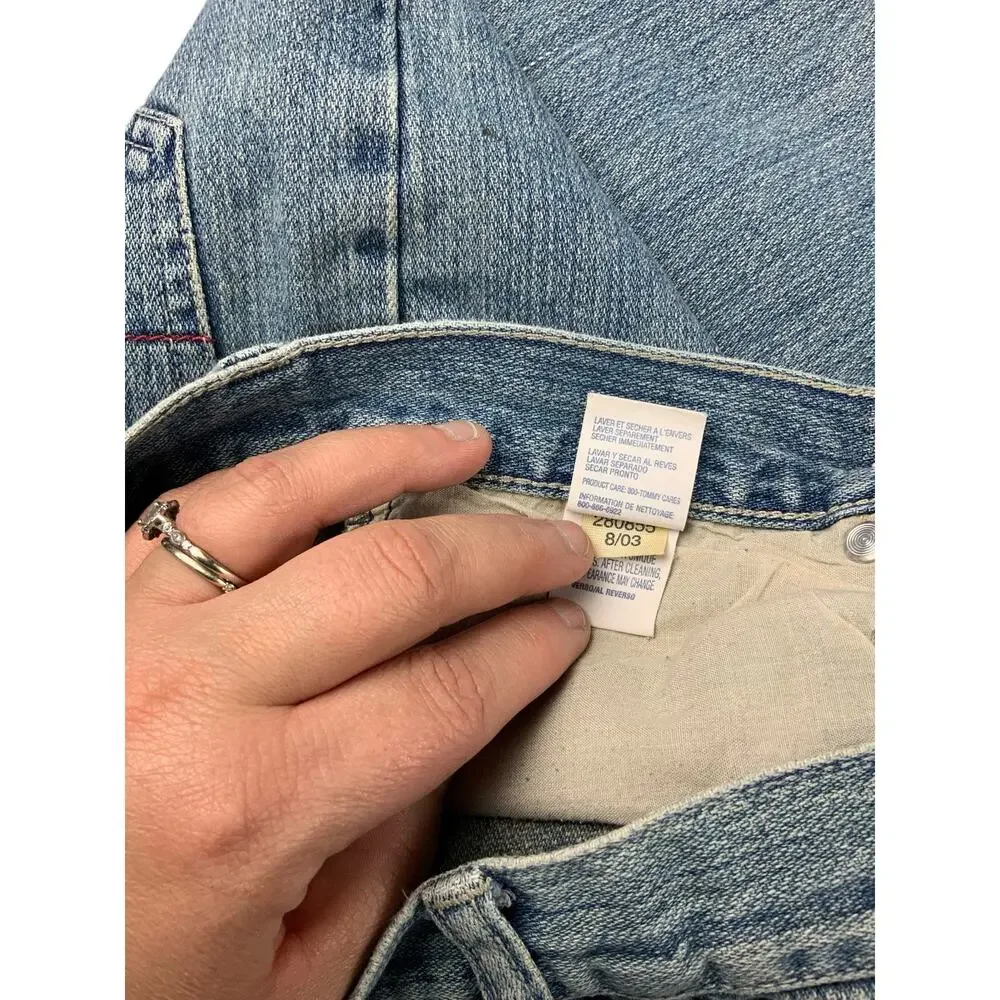 Tommy Hilfiger Jeans Boys 12 Wide Leg Light Wash Y2K Denim Baggy Vintage